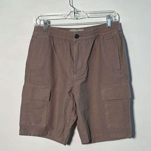 EVERLANE NWT Men's Cotton/Linen Button Pocket Elastic Waist Zip Cargo Shorts S - Picture 1 of 16